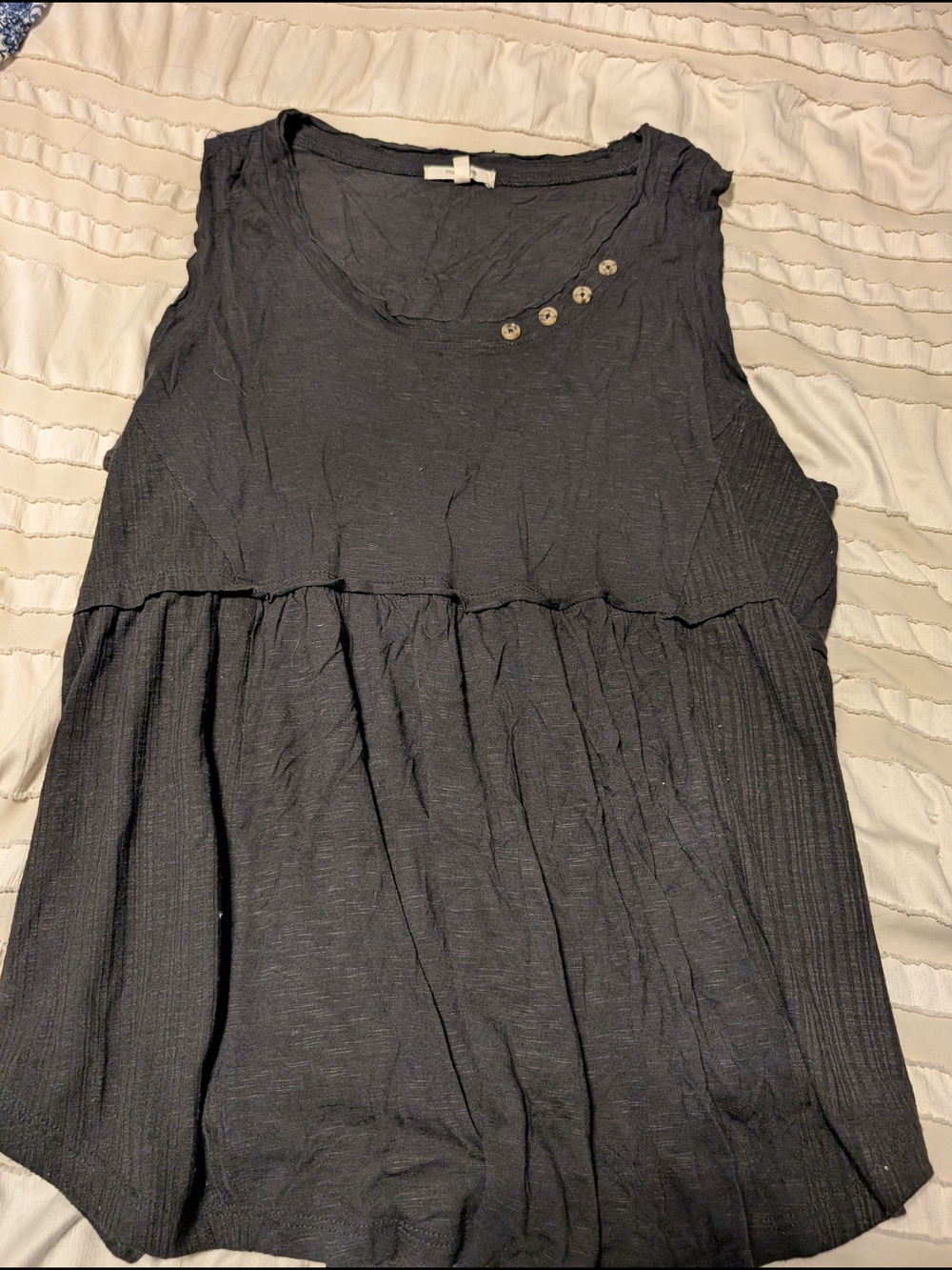 Maurices Black Sleeveless Button-Accent Tank